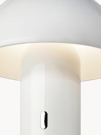 Kleine mobile LED-Tischlampe Svamp, dimmbar, Kunststoff, Weiß, Ø 16 x H 25 cm