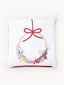 Housse de coussin 45x45 Tinsel, 100 % coton, Blanc, multicolore, rouge, larg. 45 x long. 45 cm