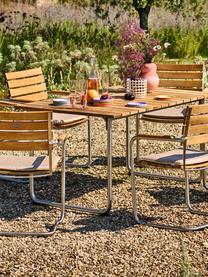 Ručne vyrobený záhradný stôl z tíkového dreva Prato, Tíkové drevo, odtiene striebornej, Š 180 x H 90 cm