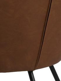 Fotel koktajlowy ze sztucznej skóry Center, Tapicerka: skóra syntetyczna (poliur, Stelaż: metal malowany proszkowo, Brązowa sztuczna skóra, S 82 x G 71 cm