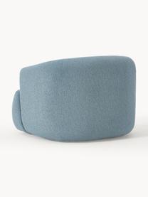 Sillón en tejido bouclé Sofia, Tapizado: tejido bouclé (100% polié, Estructura: madera de abeto, tablero , Patas: plástico Este producto es, Bouclé azul, An 90 x F 97 cm