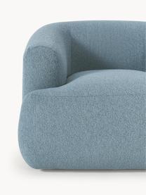 Bouclé-Sessel Sofia, Bezug: Bouclé (100 % Polyester) , Gestell: Fichtenholz, Spanplatte, , Füße: Kunststoff Dieses Produkt, Bouclé Blau, B 90 x T 97 cm