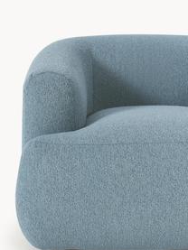 Bouclé fauteuil Sofia, Bekleding: bouclé (100% polyester) M, Frame: sparrenhout, spaanplaat, , Poten: kunststof Dit product is , Bouclé blauw, B 90 x D 97 cm