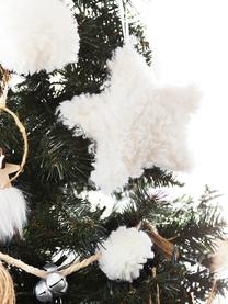 Adornos navideños Fur, 2 uds., Poliestireno, Blanco, gris, L 11 x Al 11 cm