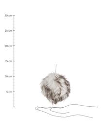 Adornos navideños Fur, 2 uds., Poliestireno, Blanco, gris, L 11 x Al 11 cm