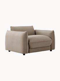 Fauteuil lounge Molton, Tissu taupe, larg. 117 x prof. 92 cm