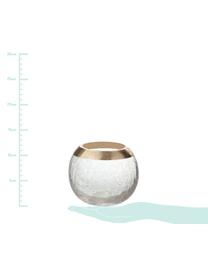 Teelichthalter Lackle, Glas, lackiert, Transparent, Goldfarben, Ø 14 x H 11 cm