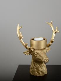 Portalumino dorato Deer, Poliresina, Dorato, Larg. 18 x Alt. 22 cm