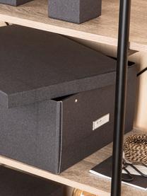 Skládací skladovací box Katrin, Š 35 x H 45 cm, Plátno, pevný karton, Antracitová, Š 35 cm, D 45 cm