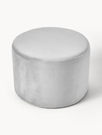 Pouf en velours Daisy, Velours gris, Ø 54 x haut. 38 cm