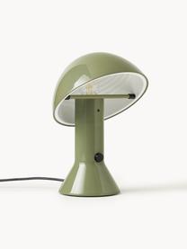 Lámpara de mesa pequeña orientable Elmetto, Plástico pintado, Verde oliva, Ø 22 x Al 28 cm