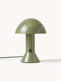 Petite lampe à poser avec abat-jour réglable Elmetto, Plastique laqué, Vert olive, Ø 22 x haut. 28 cm