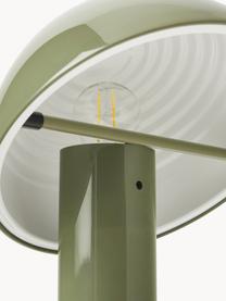 Lámpara de mesa pequeña orientable Elmetto, Plástico pintado, Verde oliva, Ø 22 x Al 28 cm