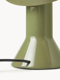 Petite lampe à poser avec abat-jour réglable Elmetto, Plastique laqué, Vert olive, Ø 22 x haut. 28 cm