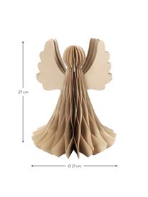 Pieza decorativa de papel Angel, Papel, Beige, Ø 21 x Al 27 cm