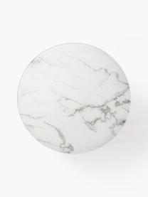 Table basse ronde XL avec plateau look marbre Antigua, Blanc look marbre, noir, Ø 100 cm
