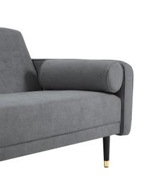 Sofa rozkładana z aksamitu Alessia (3-osobowa), Tapicerka: poliester, Nogi: drewno bukowe, lakierowan, Ciemny szary, S 212 x G 93 cm