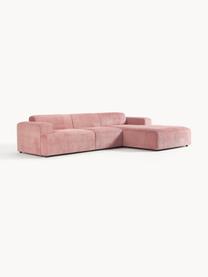 Cord-Ecksofa Melva (4-Sitzer), Bezug: Cord (92% Polyester, 8% P, Gestell: Massives Kiefernholz, Spa, Füße: Kunststoff Dieses Produkt, Cord Altrosa, B 319 x T 195 cm, Eckteil links