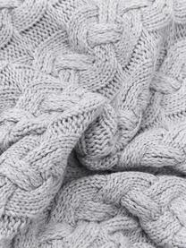 Federa arredo fatta a maglia con motivo a trecce Caleb, 100% cotone, Grigio, Larg. 40 x Lung. 40 cm