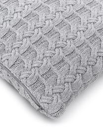 Housse de coussin 40x40 tricotée Caleb, 100 % coton, Gris, larg. 40 x long. 40 cm