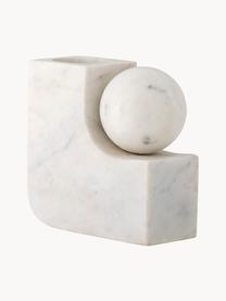 Marmor-Kerzenhalter Eja, Marmor, Weiß, marmoriert, B 18 x H 18 cm