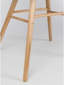 Kunststoffstuhl Albert Kuip mit Holzbeinen, Sitzfläche: 100% Polypropylen, Grau-Blau, B 49 x T 55 cm