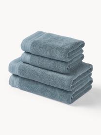 Lot de serviettes de bain en coton bio Premium, tailles variées, Bleu pétrole, 6 éléments (2 serviettes invité, 2 serviettes de toilette et 2 draps de bain)