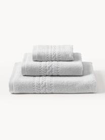 Set di 3 asciugamani Cordelia, Grigio chiaro, Set da 3 (asciugamano ospite, asciugamano e telo bagno)
