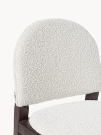 Chaise rembourrée en bouclette Neelia, Bouclette blanc, frêne foncé, larg. 54 x prof. 46 cm