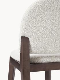 Chaise rembourrée en bouclette Neelia, Bouclette blanc, frêne foncé, larg. 54 x prof. 46 cm