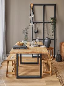 Jedálenský stôl s masívnou drevenou doskou Oliver, Divoký dub, čierna