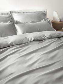 Housse de couette en satin de coton Premium, Gris clair, larg. 200 x long. 200 cm