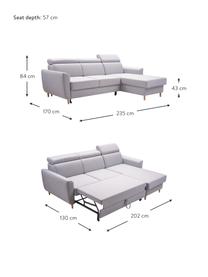 Sofa narożna z funkcją spania i miejscem do przechowywania Gusto (4-osobowa), Tapicerka: 100% poliester, Jasny szary, S 235 x G 170 cm