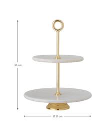 Fuente 2 pisos de mármol Abha, Bandeja: mármol, Blanco, Ø 31 x Al 36 cm