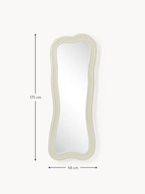 Specchio a figura intera con cornice ondulata Cosimo, Struttura: pannello di fibra a media, Superficie dello specchio: vetro a specchio Questo p, Beige chiaro, Larg. 66 x Alt. 175 cm