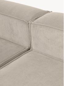Canapé d'angle XL modulable en velours côtelé Lennon, Velours côtelé beige clair, larg. 329 x prof. 269 cm, méridienne à gauche