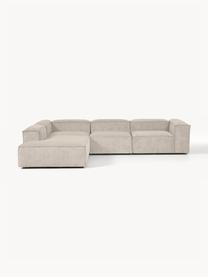 Modulares XL-Ecksofa Lennon aus Cord, Bezug: Cord (92 % Polyester, 8 %, Gestell: Massives Kiefernholz, Spe, Cord Hellbeige, B 329 x T 269 cm, Eckteil links