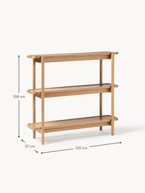 Scaffale basso in legno Libby, Ripiani: compensato con rivestimen, Gambe: legno di quercia massicci, Legno chiaro, Larg. 120 x Alt. 108 cm