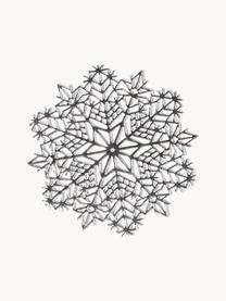 Tovagliette americane argentate Snowflake 6 pz, Plastica, Argentato, Ø 10 x Alt. 1 cm