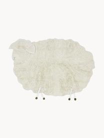 Alfombra infantil artesanal de lana con relives Sheep, Parte superior: 100% lana, Reverso: 100% algodón Las alfombra, Off White, An 120 x L 170 cm (Tamaño S)