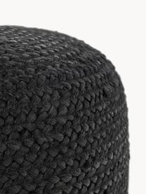 Pouf en jute artisanal Bono, Anthracite, Ø 50 x haut. 36 cm