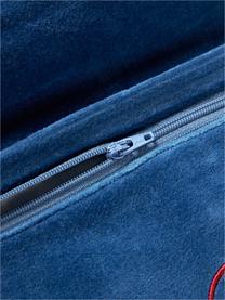 Cojín decorativo de lana artesanal Prozac, Parte delantera: 100% lana, Parte trasera: terciopelo (100% algodón), Blanco Off White, azul, rojo, An 23 x L 51 cm