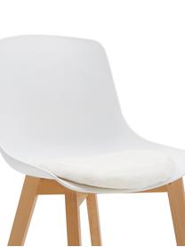 Galette de chaise en fourrure synthétique lisse Mette, Crème