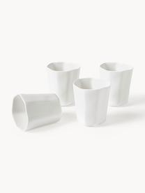 Tazas de café de porcelana con forma orgánica Joana, 4 uds., Porcelana, Blanco, Ø 7 x Al 10 cm, 240 ml