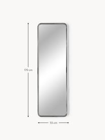 Rechthoekige leunende spiegel Blake, Lijst: edelstaal, Zilverkleurig, B 55 x H 170 cm