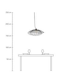 Design hanglamp Ray in zwart, Lampenkap: gecoat metaal, Baldakijn: metaal, Zwart, Ø 45 x H 24 cm