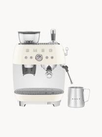 Kaffeemaschine 50's Style mit Siebträger, Aluminium-Druckguss, Edelstahl, Kunststoff, Off White, glänzend, B 45 x H 50 cm