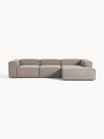 Narożna sofa modułowa Lennon, Tapicerka: 100% poliester Dzięki tka, Stelaż: lite drewno sosnowe, skle, Nogi: tworzywo sztuczne Ten pro, Taupe tkanina, S 327 x G 180 cm, lewostronna