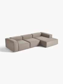 Narożna sofa modułowa Lennon, Tapicerka: 100% poliester Dzięki tka, Stelaż: lite drewno sosnowe, skle, Nogi: tworzywo sztuczne Ten pro, Taupe tkanina, S 327 x G 180 cm, lewostronna