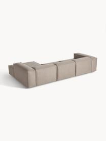 Modulares Ecksofa Lennon, Bezug: 100 % Polyester Der strap, Gestell: Massives Kiefernholz, Spe, Füße: Kunststoff Dieses Produkt, Webstoff Taupe, B 327 x T 180 cm, Eckteil links